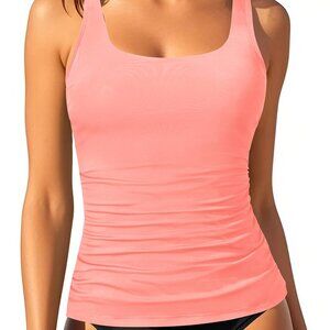 Aqua Eve Tankini Tops for Women Swimwear Top Only Tummy Control Bathing Suit Top